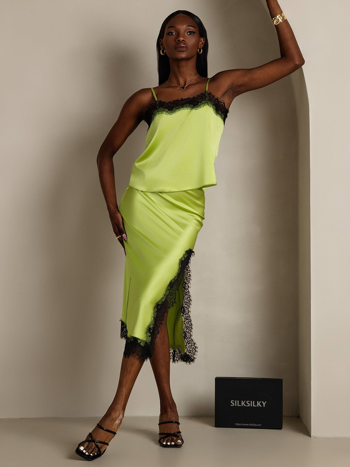 SilkSilky-IT 19Momme Seta Camisole Set MentaVerde 003