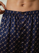 [Catena Blu Navy] SilkSilky-IT Seta pura Mens Sleep Bottoms 006,