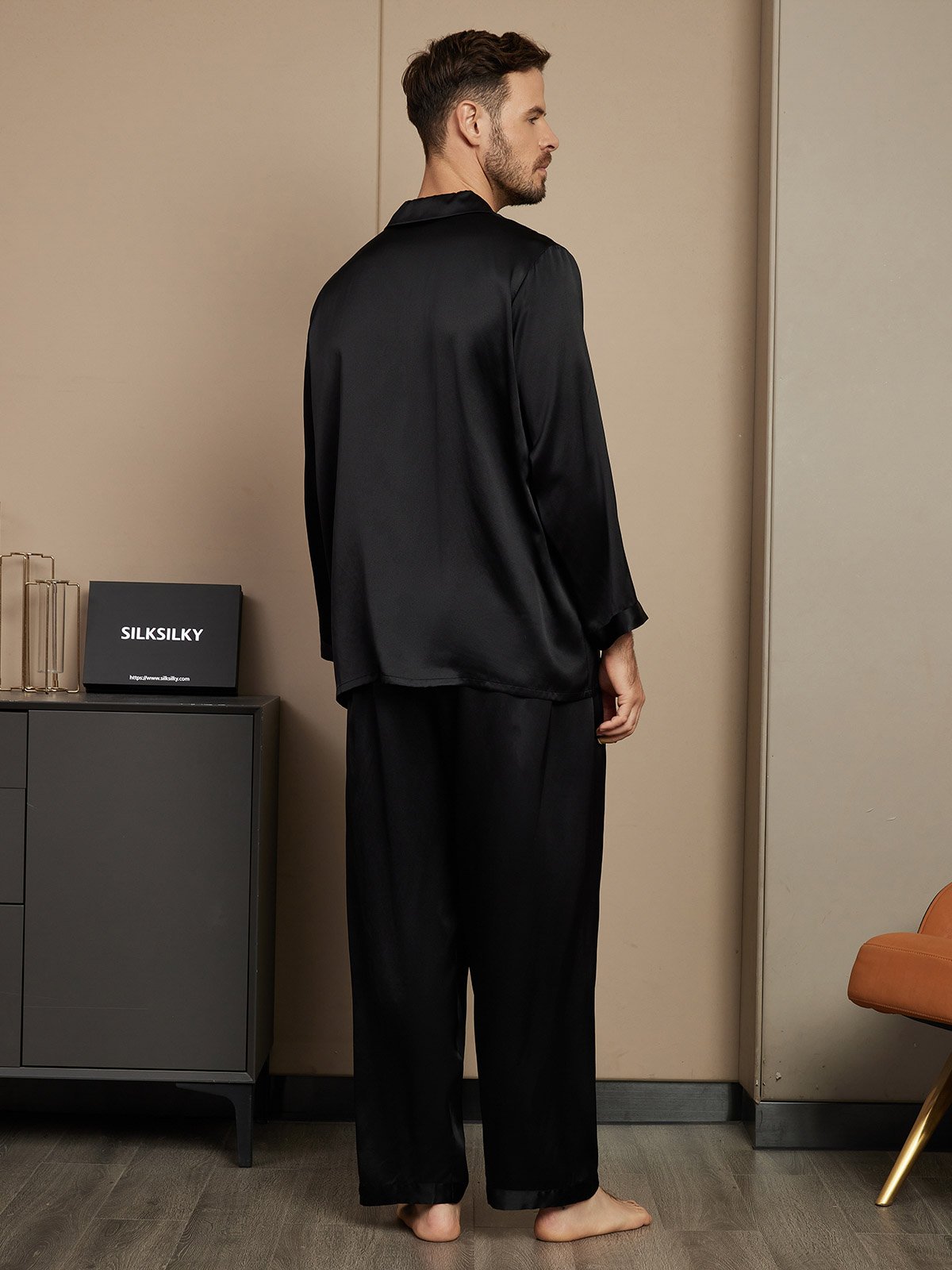 [Nero] SilkSilky-IT Seta pura Mens Pajamas 002