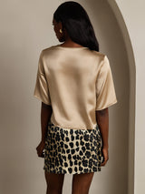 [Champagne] SilkSilky-IT Half Sleeve Magliette donna 002