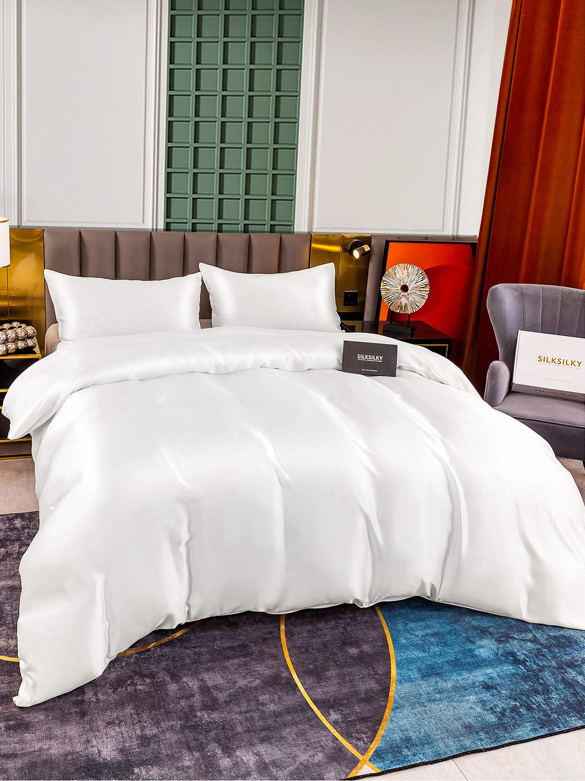 [Bianco] SilkSilky-IT 25Momme Seta pura Bedding Set 003