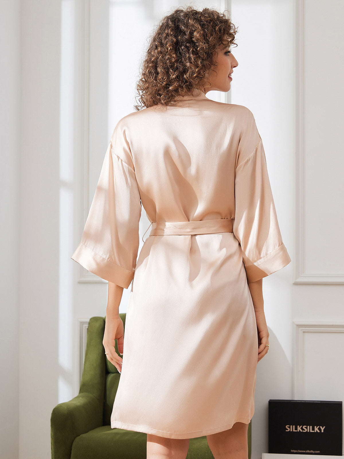 [Champagne] SilkSilky-IT Seta pura Womens Robe 002