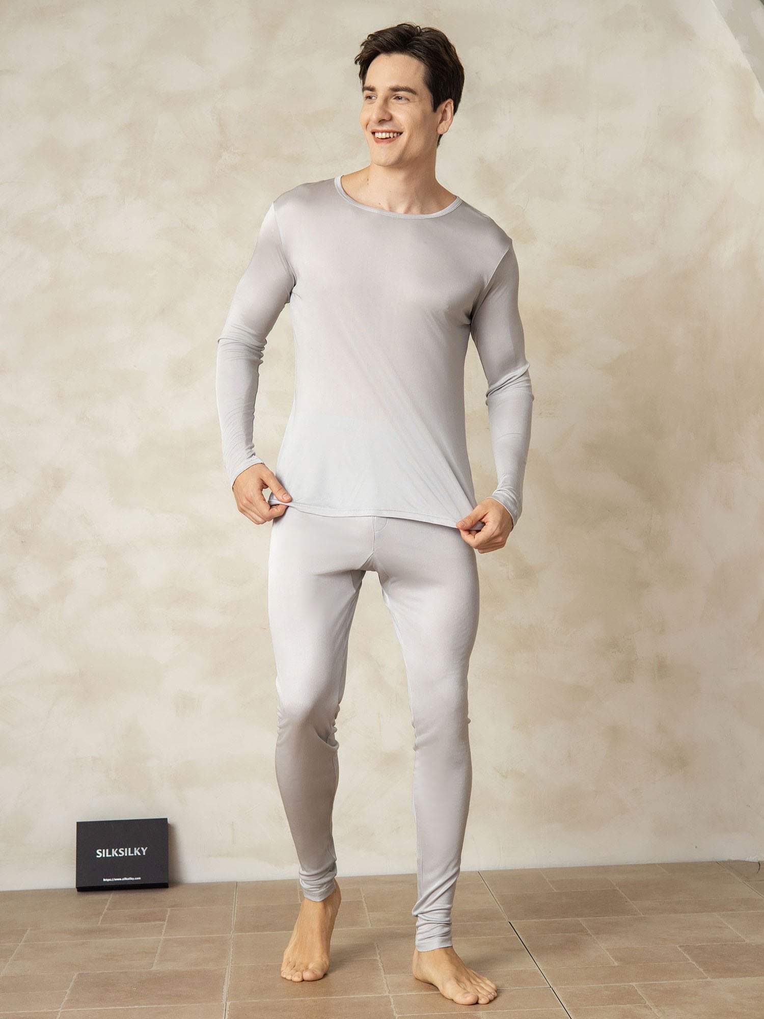 [Argento] SilkSilky-IT Seta Mens Pajamas 003