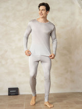 [Argento] SilkSilky-IT Long Sleeve Round Neck Intimo Lungo Uomo 003