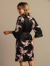 [Nero] SilkSilky-IT 3/4 Sleeve Vestaglia da donna 002