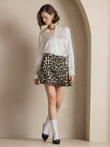 [Bianco] SilkSilky-IT Long Sleeve Lapel Collar Camicie da donna 007