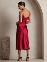 [Vino] SilkSilky-IT Sleeveless V Neck Vestiti da donna 002