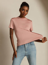 [Rosa] SilkSilky-IT Short Sleeve Magliette donna 001