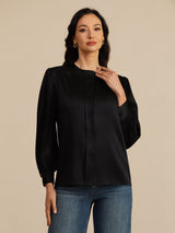 [Nero] SilkSilky-IT 19Momme Long Sleeve Round Neck Camicette 004
