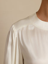 [Bianco] SilkSilky-IT 19Momme Long Sleeve Round Neck Camicette 004