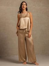 [Champagne] SilkSilky-IT Sleeveless Pigiami da donna 007