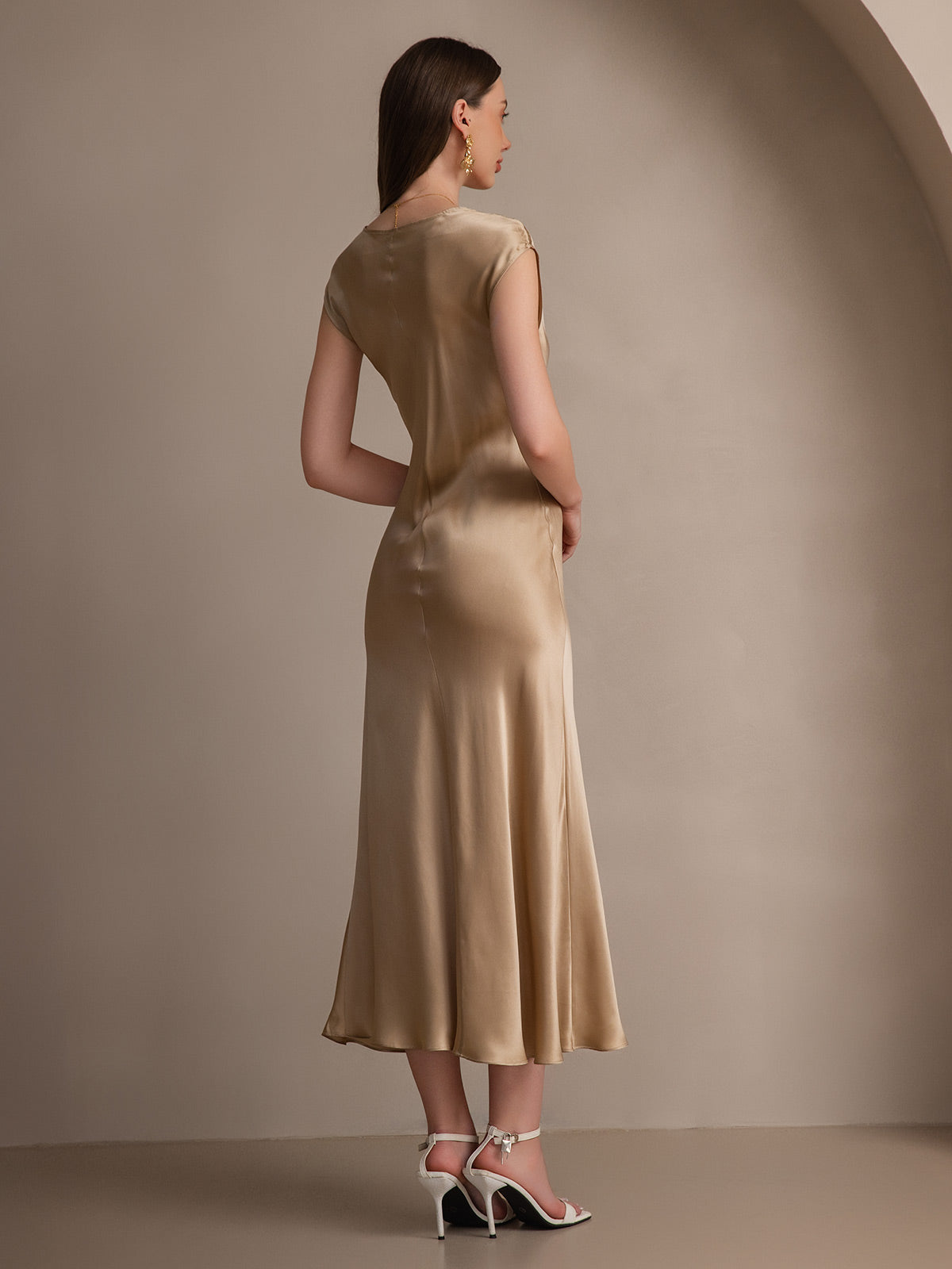 [Champagne] SilkSilky-IT 19Momme Seta Dress 002