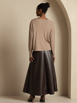[Marrone Chiaro] SilkSilky-IT Long Sleeve Cardigan Donna 007