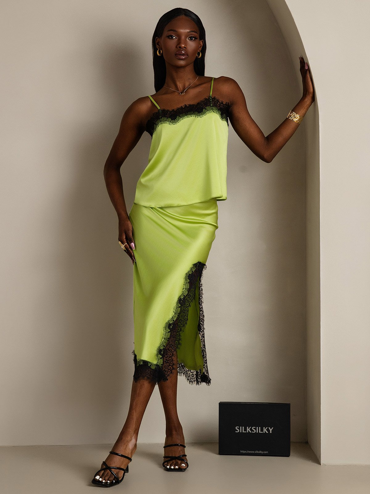 SilkSilky-IT 19Momme Seta Skirt MentaVerde 006