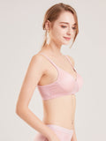 SilkSilky IT Maglia di seta Bra Rosa 005