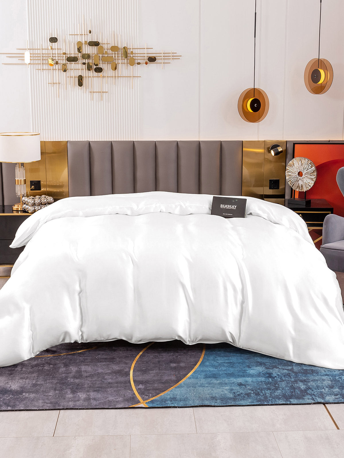 [Bianco] SilkSilky-IT 19Momme Seta pura Duvet Cover 003