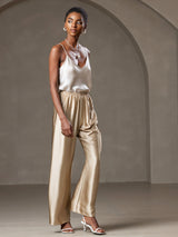 [Beige] SilkSilky-IT Spaghetti Strap V Neck Cami 006