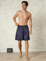 [Catena Blu Navy] SilkSilky-IT Seta pura Mens Sleep Bottoms 003,
