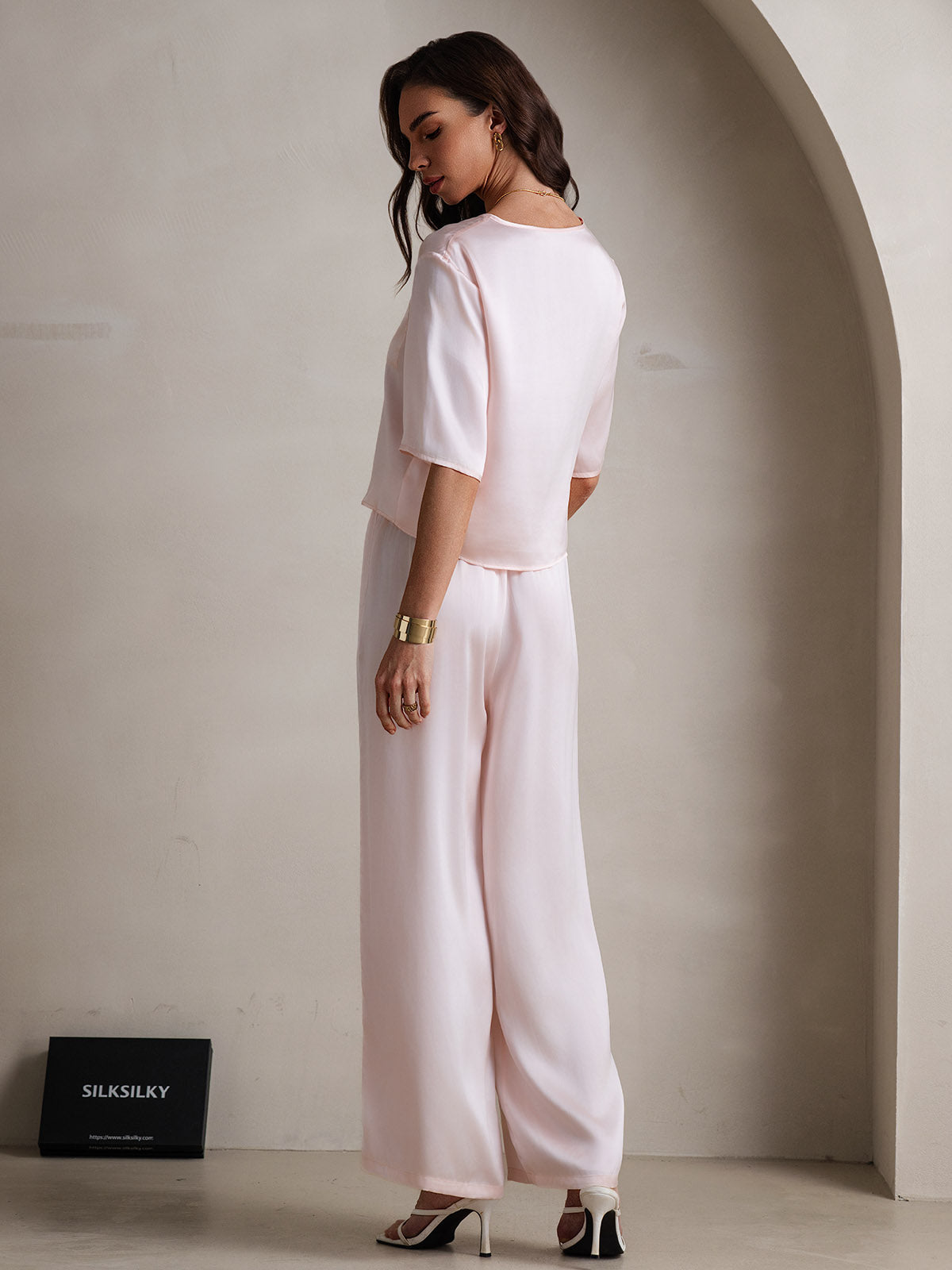 [Rosa] SilkSilky-IT Seta pura Womens Pajamas 002