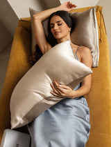[Beige+Cachi] SilkSilky-IT 22Momme Seta pura Pillowcase 004
