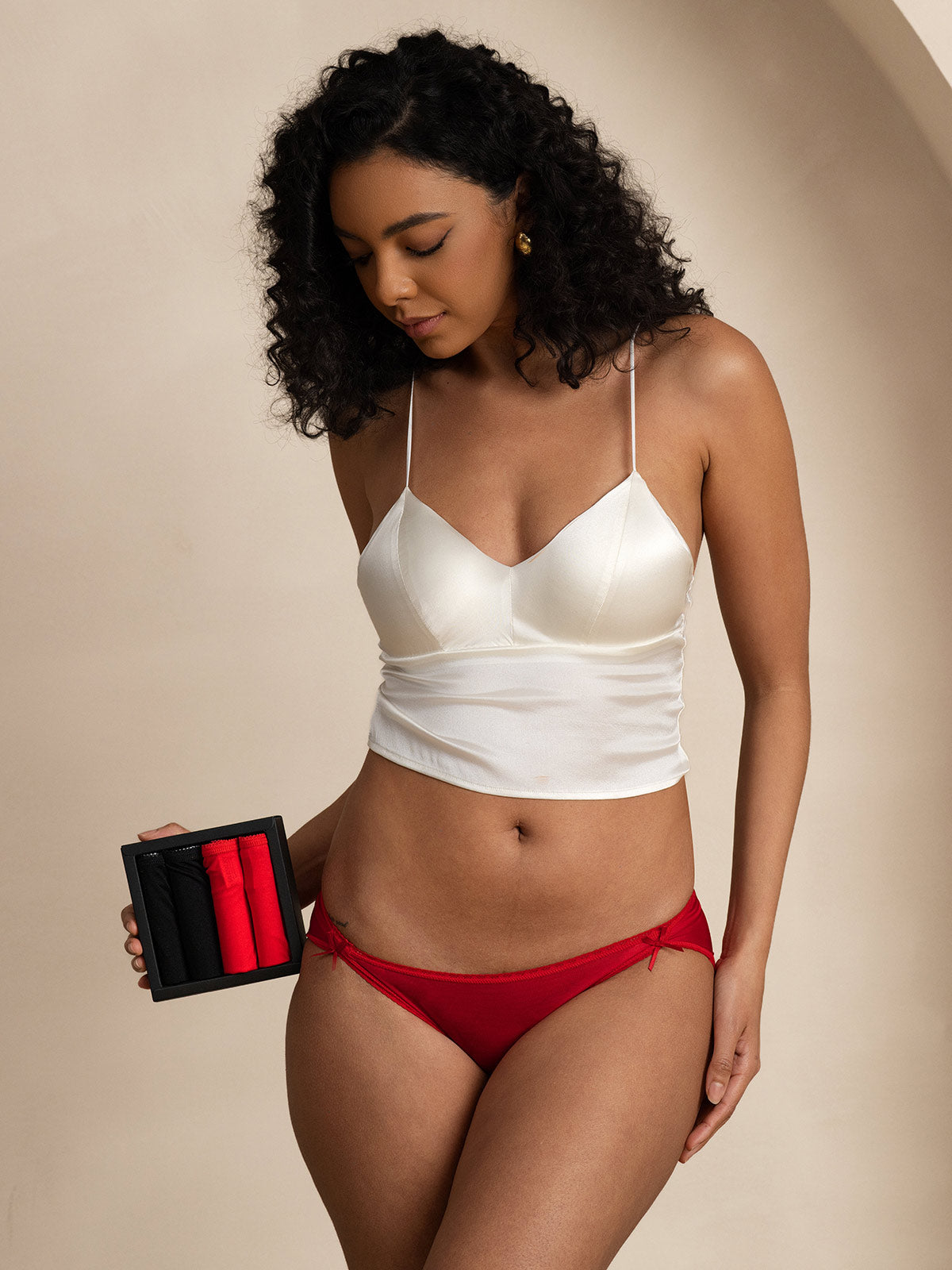 [Nero+Rosso] SilkSilky-IT Maglia di seta Panty 009