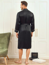 [Nero] SilkSilky-IT 19Momme Manica lunga Mens Robe 002