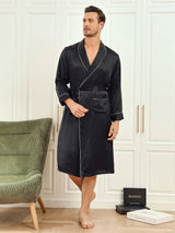 [Nero] SilkSilky-IT 19Momme Manica lunga Mens Robe 003
