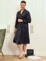 [Nero] SilkSilky-IT 19Momme Manica lunga Mens Robe 004
