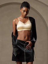 [Nero] SilkSilky-IT 19Momme Manica lunga Capispalla da donna 006