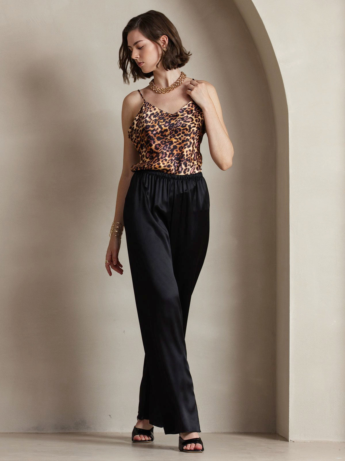 [Nero] SilkSilky-IT Pantaloni da donna 001