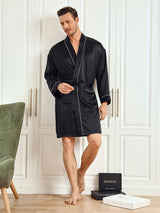 [Nero] SilkSilky-IT Long Sleeve Vestaglia da uomo 003