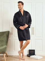 [Nero] SilkSilky-IT Long Sleeve Vestaglia da uomo 004
