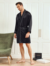 [Nero] SilkSilky-IT Long Sleeve Vestaglia da uomo 005