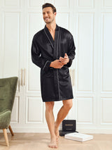 [Nero] SilkSilky-IT Long Sleeve Vestaglia da uomo 006