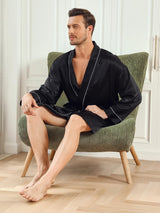 [Nero] SilkSilky-IT Long Sleeve Vestaglia da uomo 007