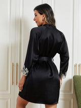 [Nero] SilkSilky-IT 3/4 Sleeve Vestaglia da donna 002