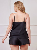 [Nero] SilkSilky-IT Tirantes Finos Scollo a V Set di bretelle taglia grossa 002