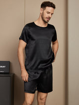 [Nero] SilkSilky-IT Short Sleeve Round Neck Pigiami da uomo 003