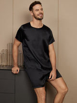 [Nero] SilkSilky-IT Short Sleeve Round Neck Pigiami da uomo 004
