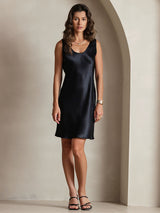 [Nero] SilkSilky-IT Senza maniche Scollo A Coppa Vestiti da donna 005