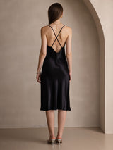 [Nero] SilkSilky-IT Sleeveless V Neck Vestiti da donna 002