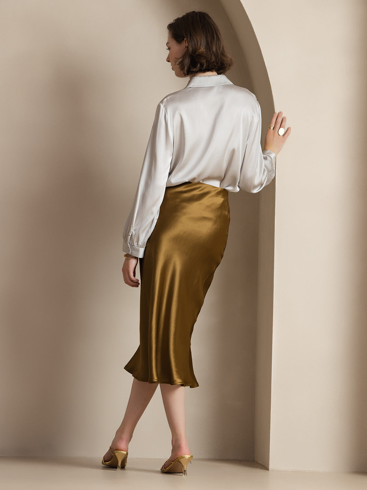 [Marrone] SilkSilky-IT 19Momme Skirt 002