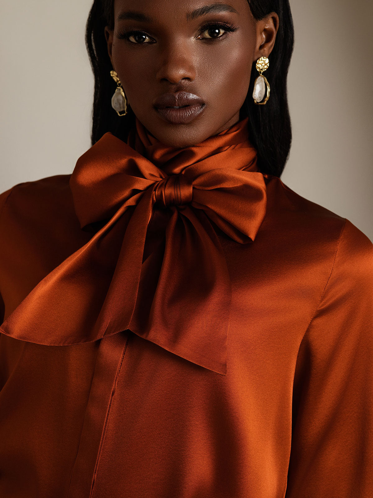 [Caramello] SilkSilky-IT 19Momme Seta Womens Shirt 009,