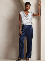 [Blu Scuro] SilkSilky-IT Pantaloni da donna 004