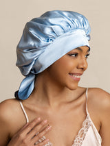 [Blu Scuro] SilkSilky-IT Cuffia di seta 003