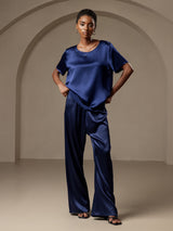[Blu Scuro] SilkSilky-IT Pantaloni da donna 004