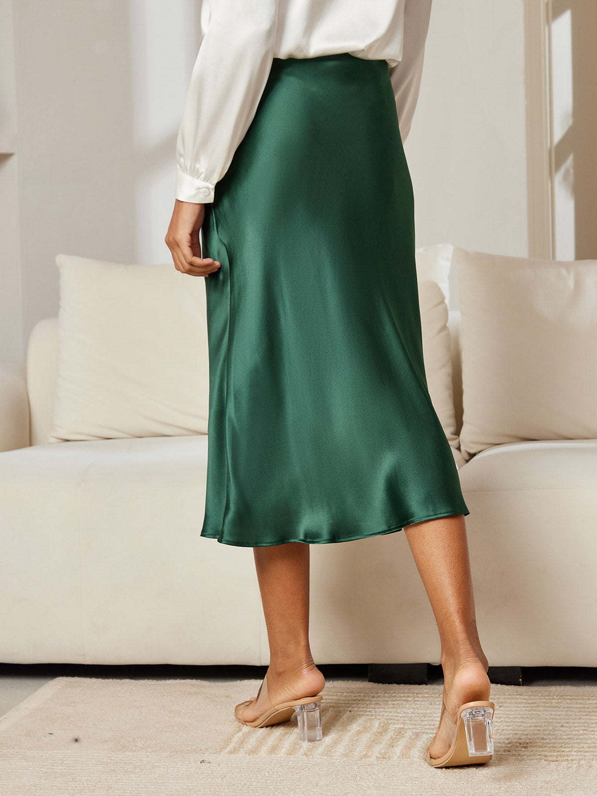 [Verde Scuro] SilkSilky-IT 19Momme Skirt 002