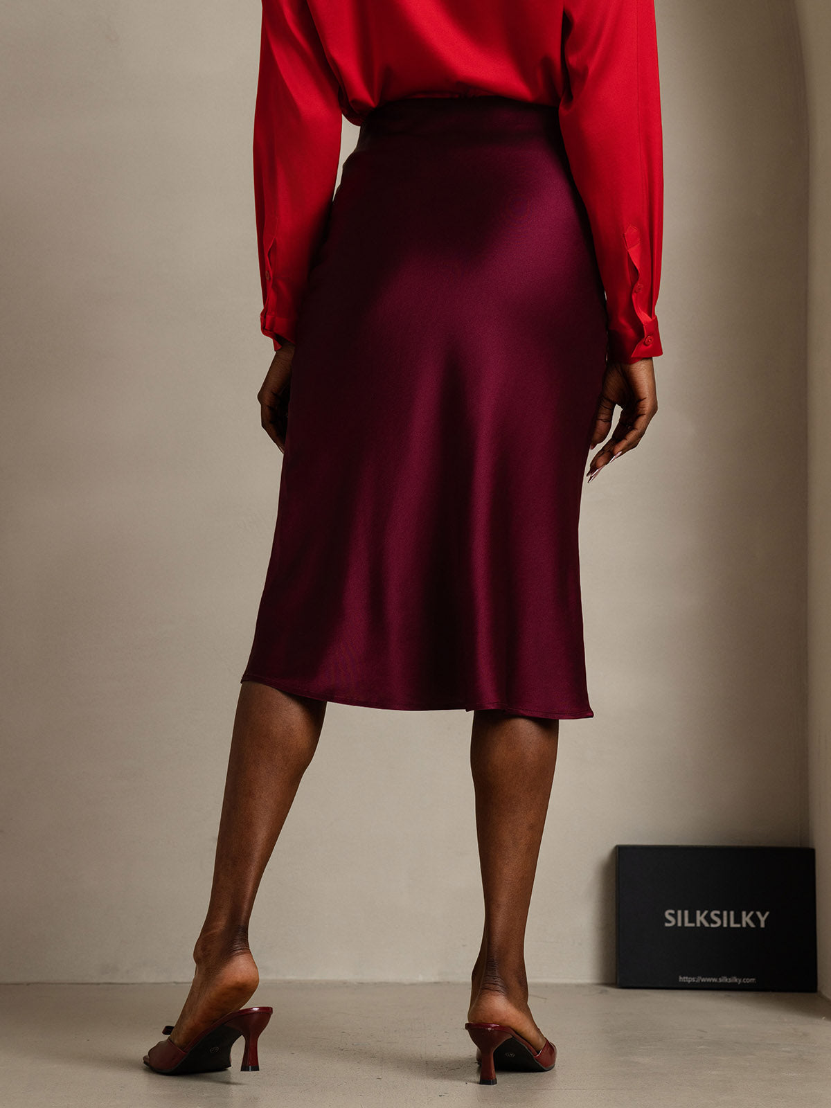 [Rosso Scuro] SilkSilky-IT 19Momme Skirt 002