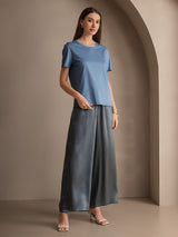 [Blu Grigiastro] SilkSilky-IT Pantaloni da donna 004