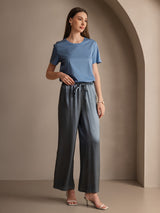 [Blu Grigiastro] SilkSilky-IT Pantaloni da donna 006